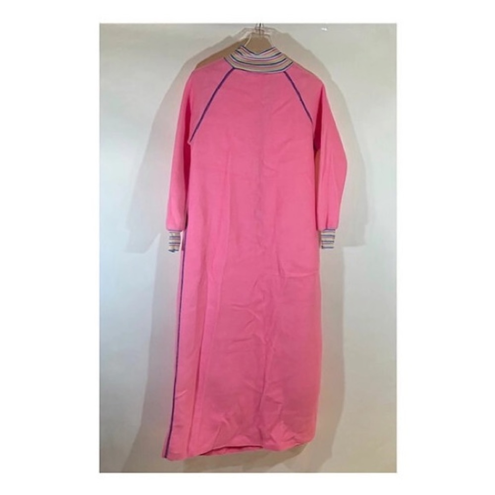 Obion Vintage Pink Fleece Long Robe - Picture 2 of 8
